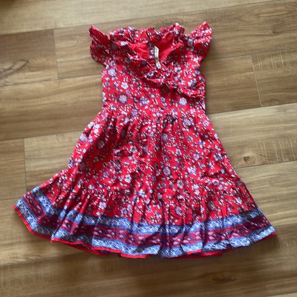 Janie and Jack Floral Ruffle Trim Dress - Picture 5 of 13
